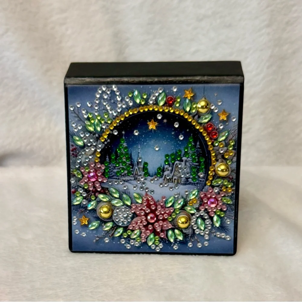Festive Diamond Art Note Box with 160 Sheets of Paper for DIY Art Craft Complete